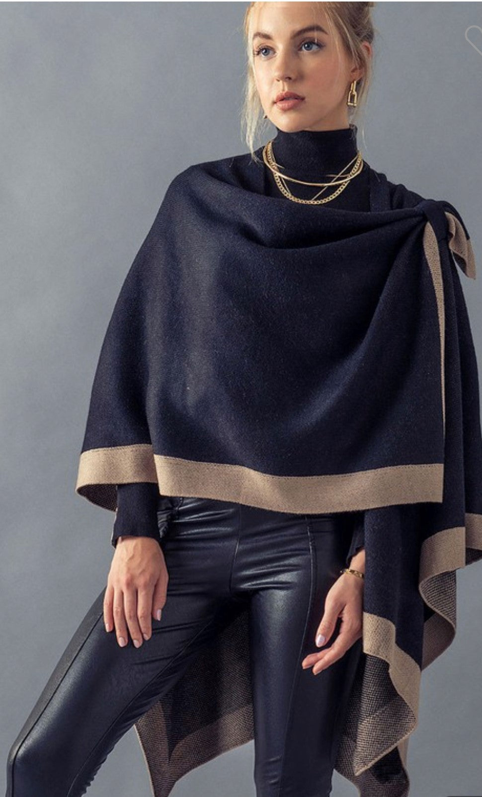 JORDAN SWEATER WRAP | BLACK