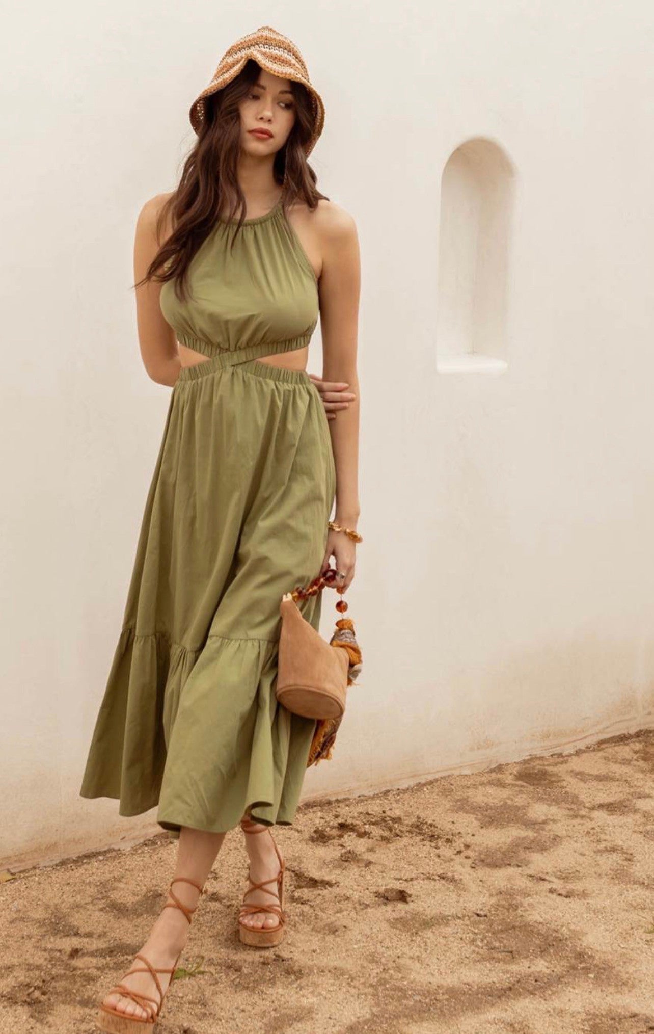 CAILEY CUT OUT DRESS | OLIVE