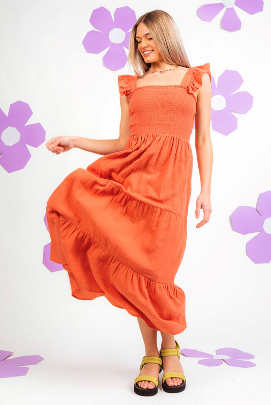 CALISTA DRESS | RUST