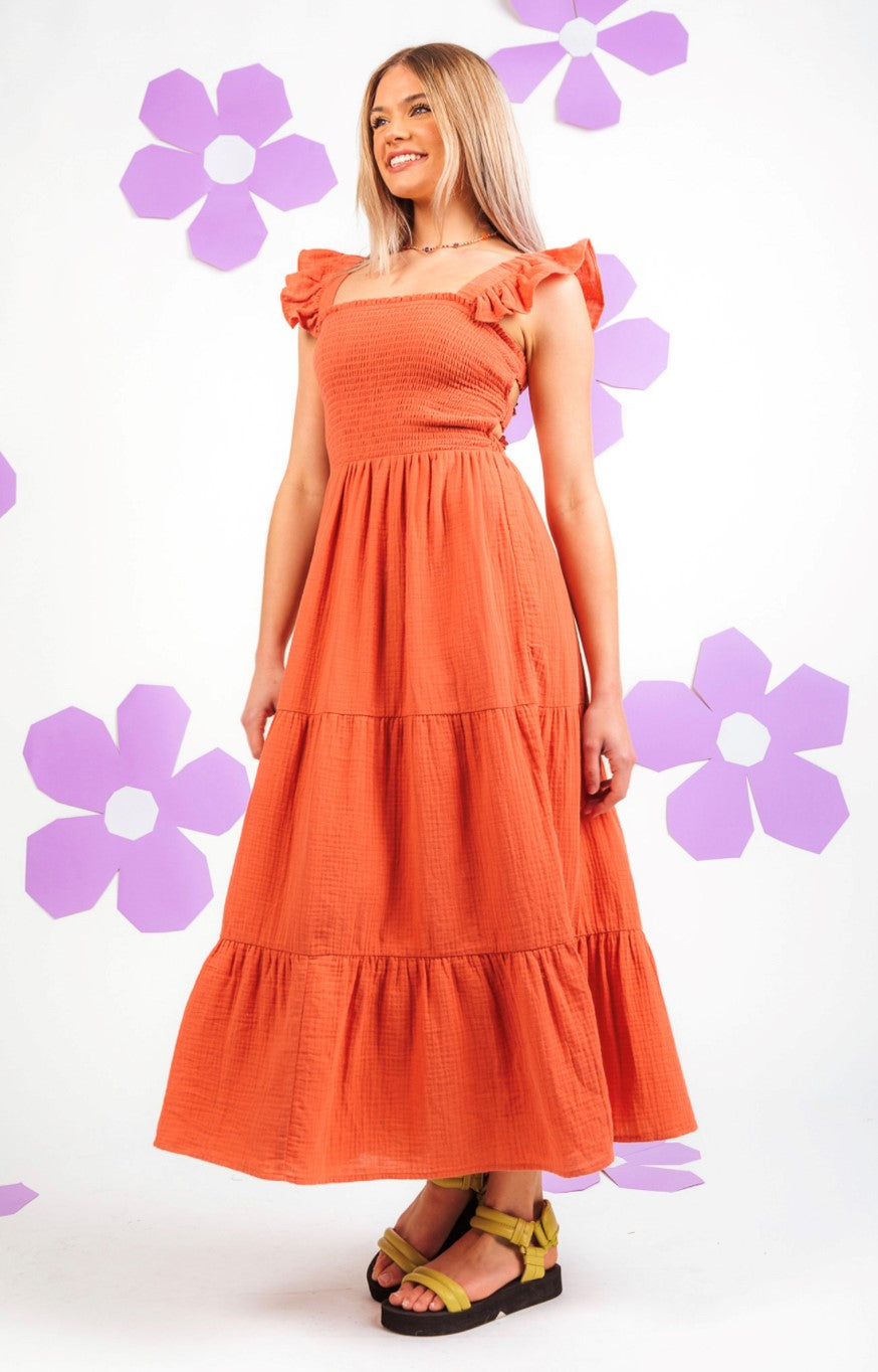 CALISTA DRESS | RUST