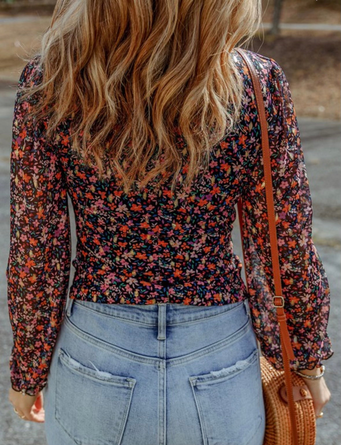 JEWEL FLORAL LONG SLEEVE TOP