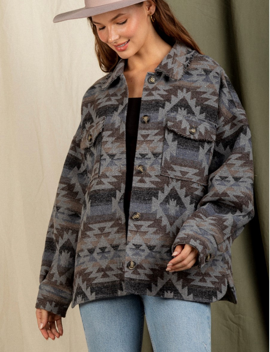 SOUTHWEST AZTEC JACKET | GRAY MIX