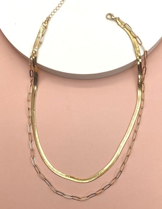 BANKS MULTI LAYER NECKLACE | GOLD