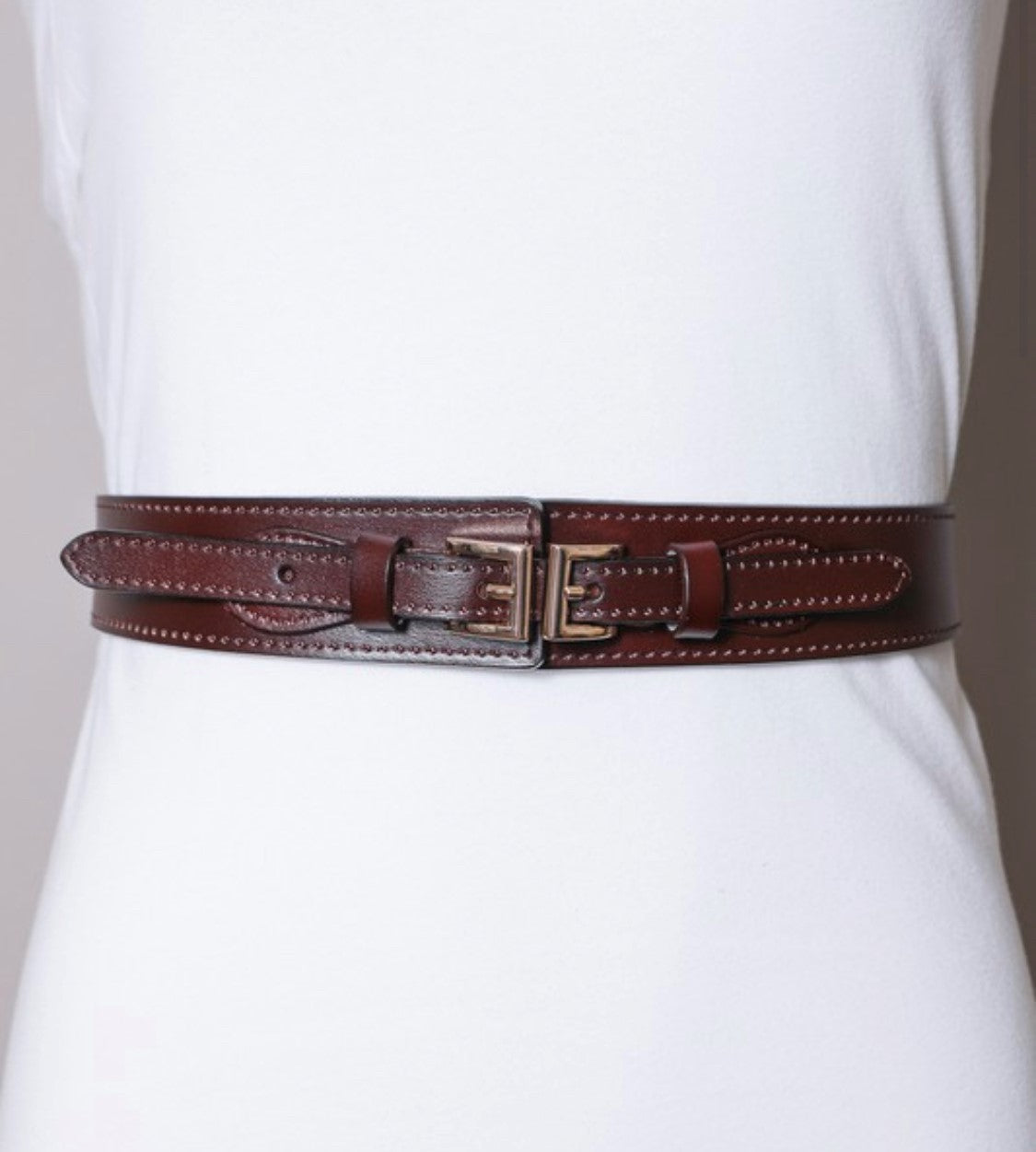 BUCKLE UP WAIST BELT | BROWN