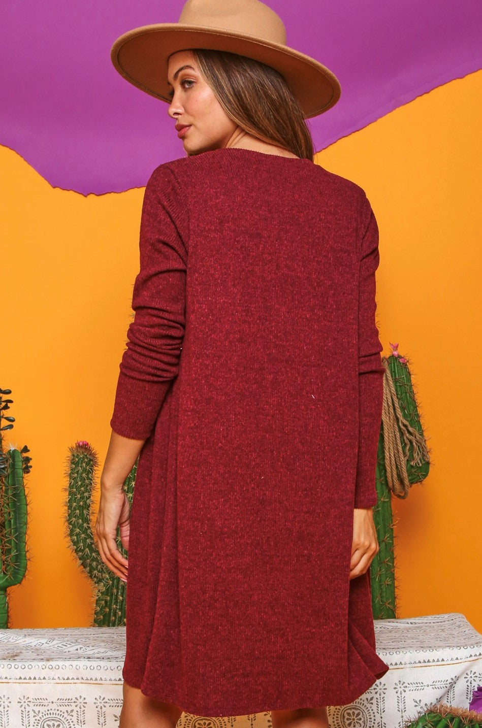 FESTIVE BREEZE CARDIGAN | BURGUNDY