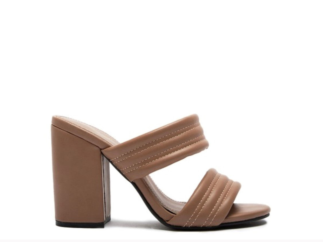 MORGAN DOUBLE STRAP HEEL | BURLWOOD TAN