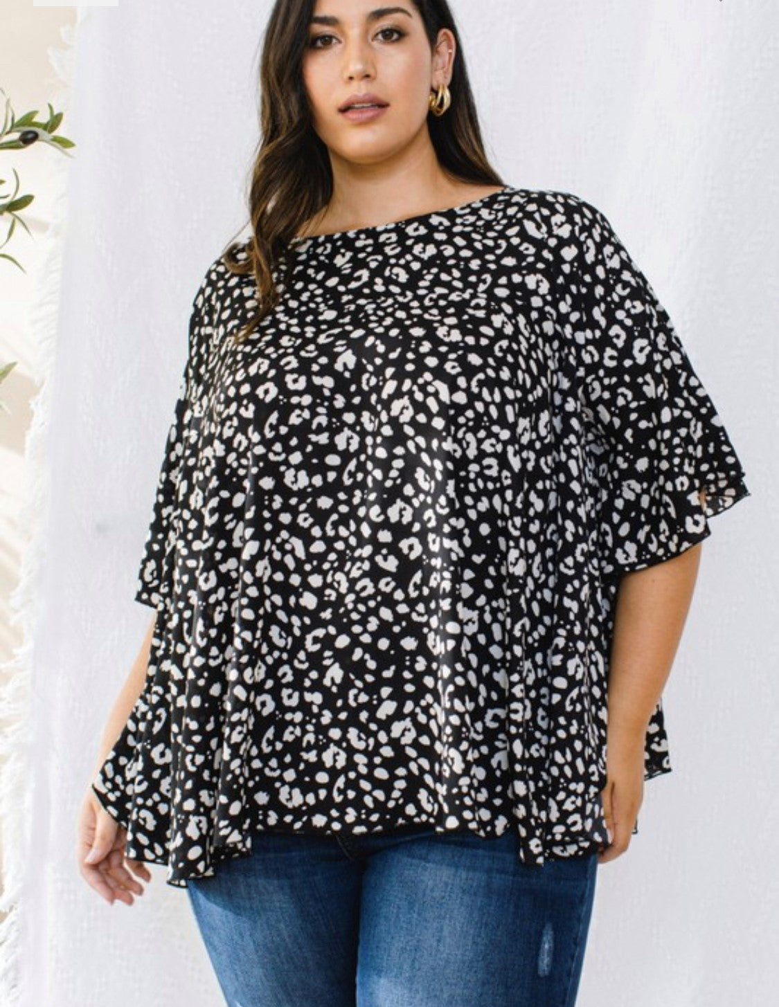 SIMONE OVERSIZED BLOUSE | LEOPARD | +PLUS