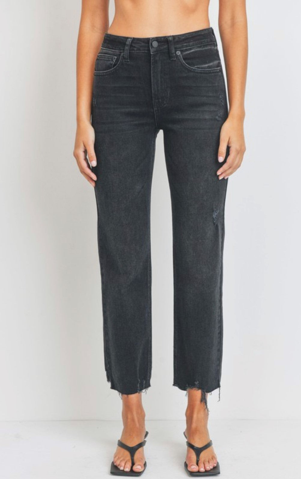 STELLA STRAIGHT LEG JEANS | WASHED BLACK