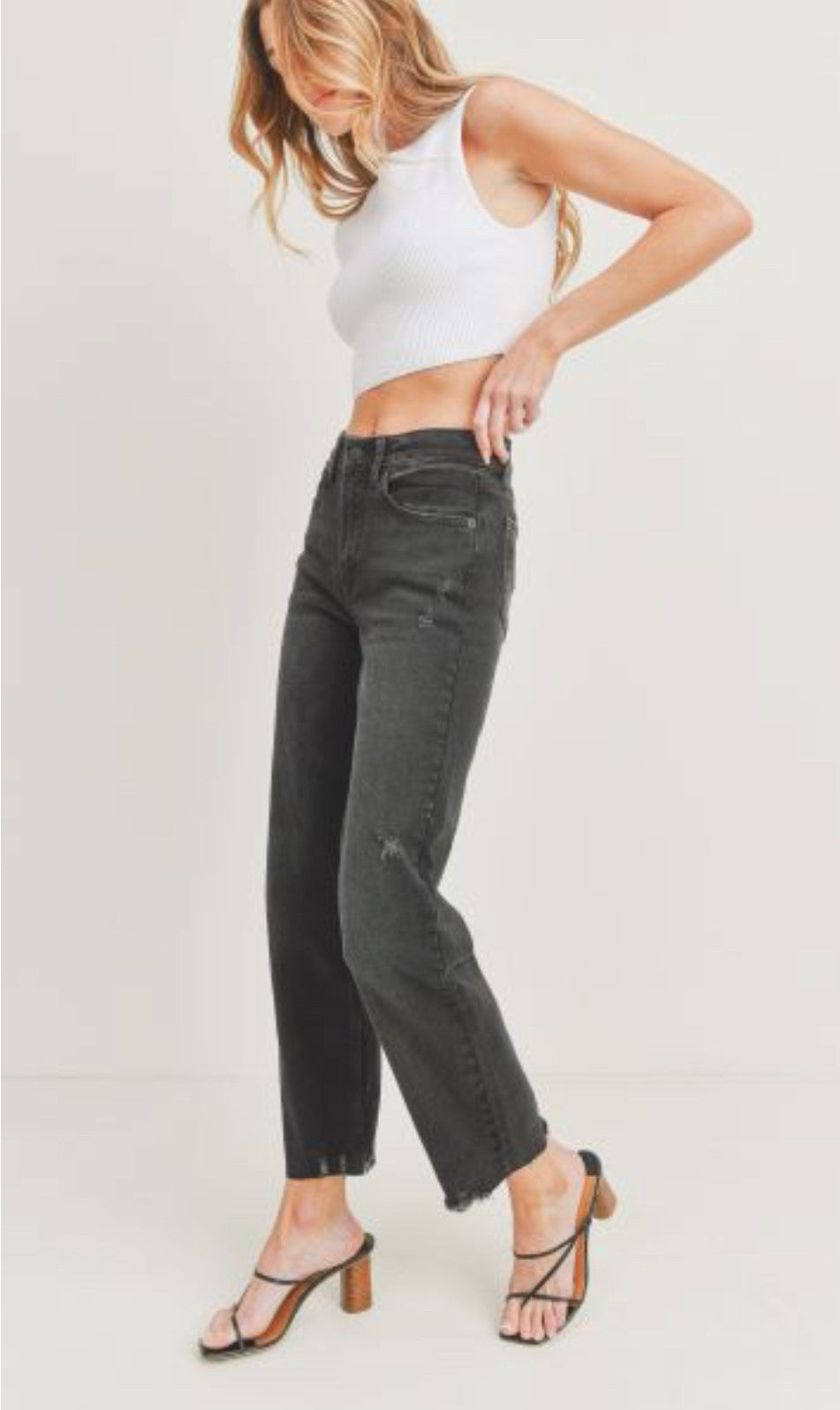 STELLA STRAIGHT LEG JEANS | WASHED BLACK