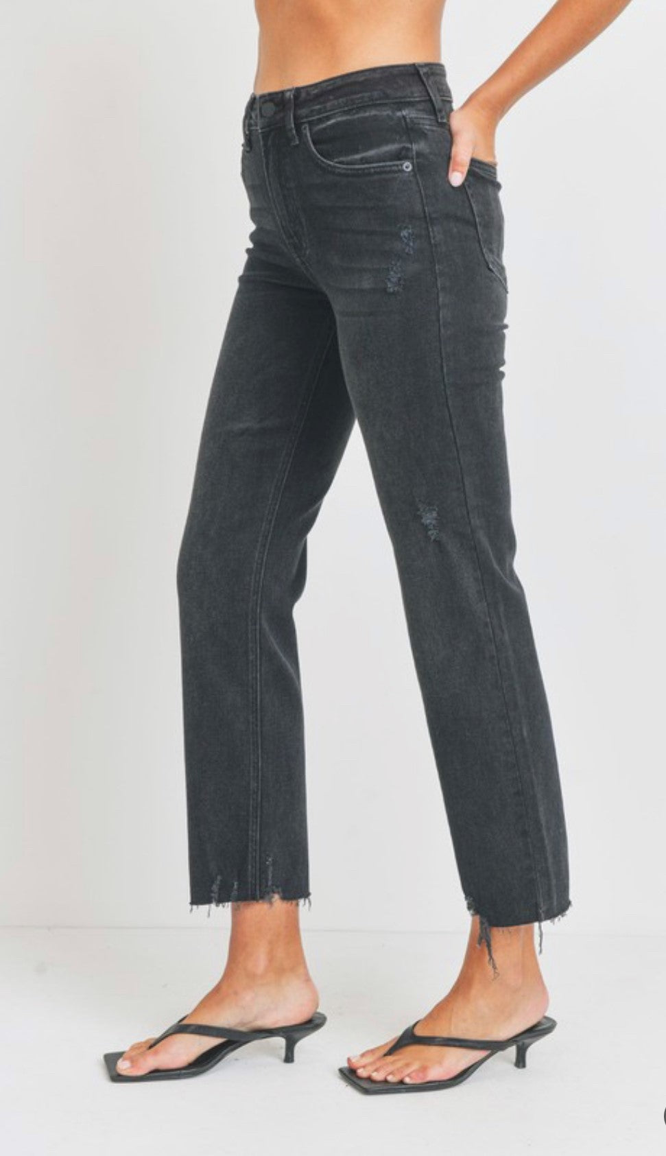 STELLA STRAIGHT LEG JEANS | WASHED BLACK